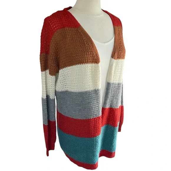 UMGEE Oversized Colorblock Open Front Cardigan, Medium - Picture 5 of 9